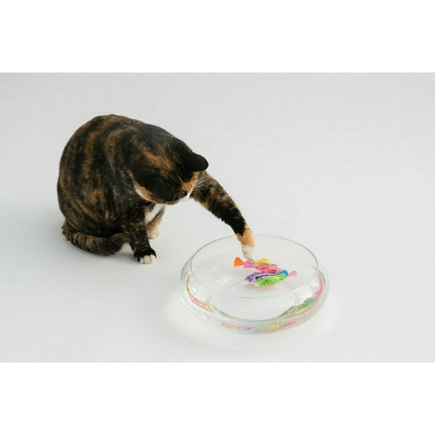 4pc Set Interactive Swimming Robot Fish Toy for Cat with LED Light