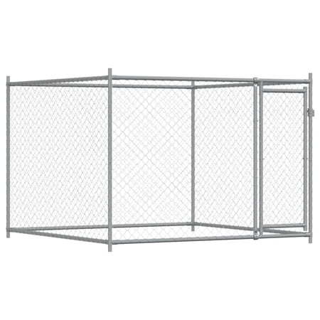 vidaXL 犬用ケージ ドア付き グレー 4x2x1.5 m 亜鉛メッキ鋼動物 ペット用品 ペット用品 犬用品 犬小屋・ドッグラン 代引不可