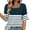 Navy, variant on Summer Tops for Women Square Neck Short Sleeve Loose Striped Casual Flowy Curved Hem Basic Tshirt Navy S
