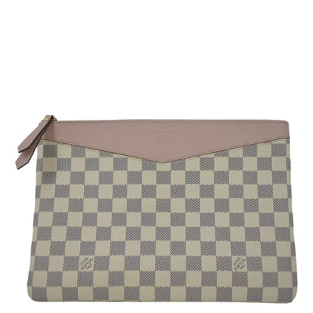 Pre-Owned LOUIS VUITTON Daily Damier Azur Pouch Rose Ballerine Pink