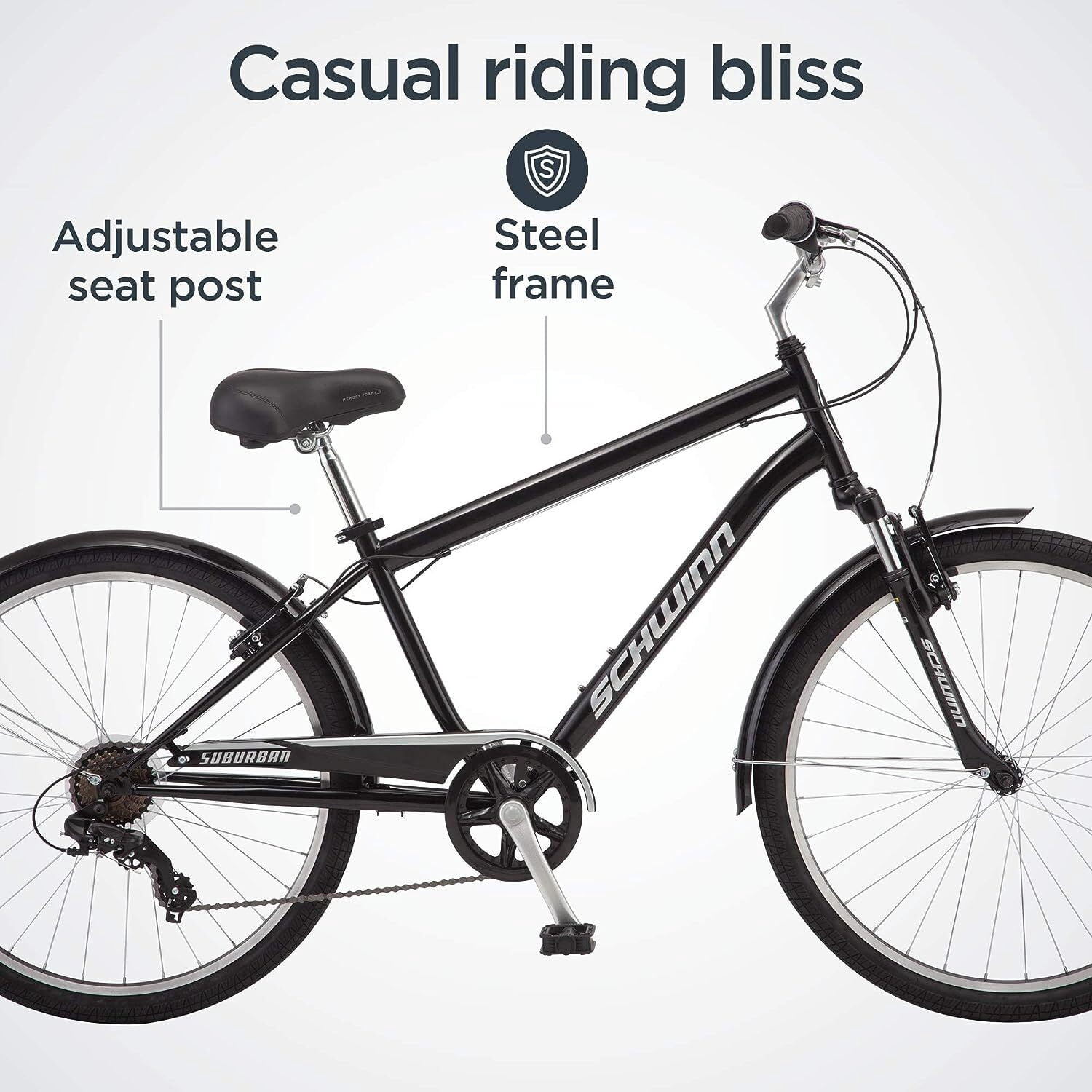Schwinn Suburban Comfort Men's 26 in Black Bike-Size:26",Style:Men's Comfort