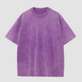 thumbnail image 2 of ADSSDQ Oversized Cotton Solid T Shirts for Men Vintage Streetwear Basic Tees Baggy Hip Hop Unisex Tops Tshirt Purple L, 2 of 4