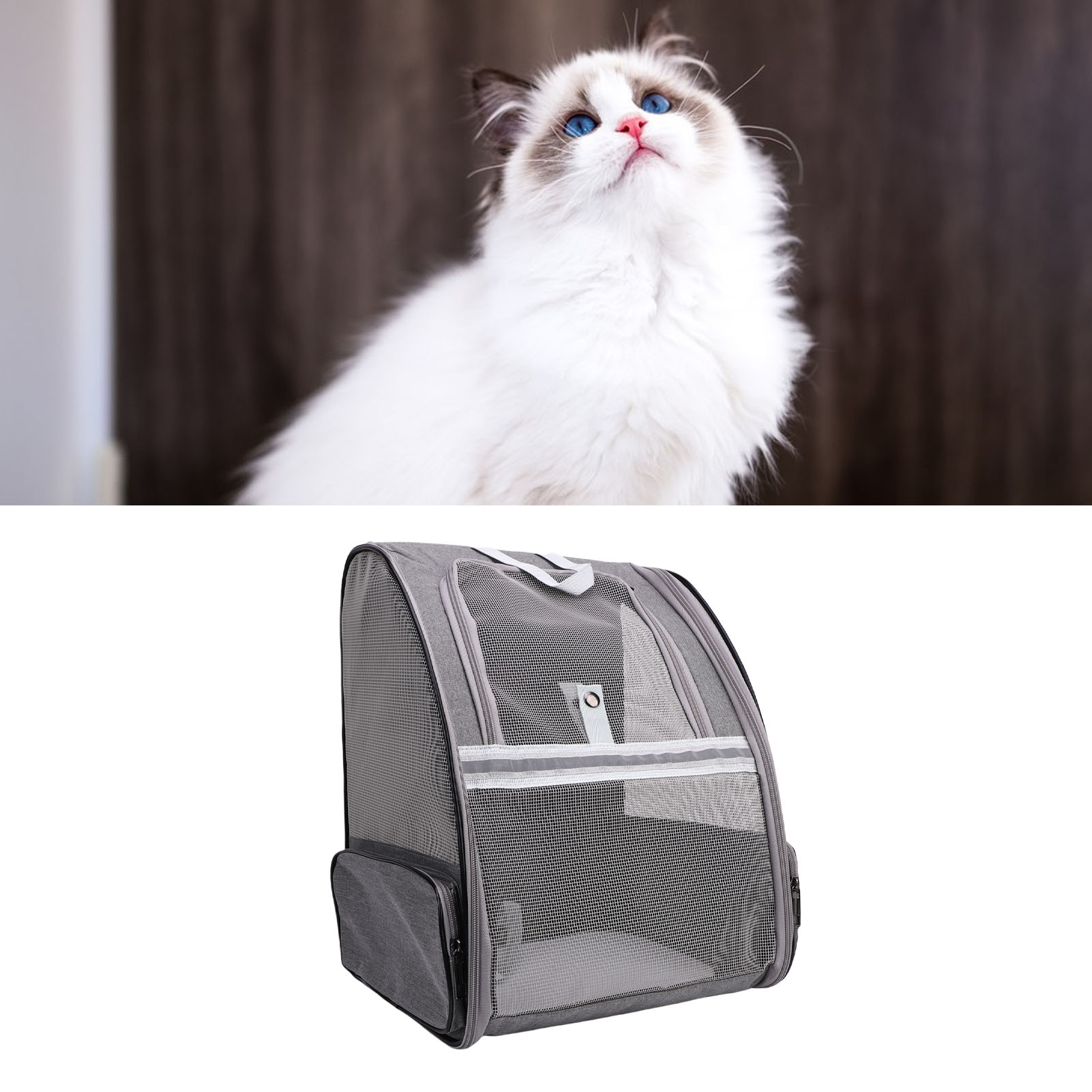 Portable Dog Carrier Backpack , Foldable Breathable Pet Carrier Backpack for Travel Convenient Storage