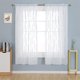 thumbnail image 3 of Cortinas Deconovo de jacquard transparente a rayas azul cielo con bolsillo para barra para sala de estar, blancas, 132 cm de ancho x 183 cm de largo, juego de 2 paneles, 3 of 7