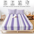 thumbnail image 5 of Twin Sze Fitted Sheet Set - Purple Striped 2 Piece Bedding Sets 16" Deep Pocket Fitted Sheet with 1 Pillowcase, Farmhouse Vertical Stripes Geometric Brushed Microfiber Hotel Luxury Bed Sheets, 5 of 9