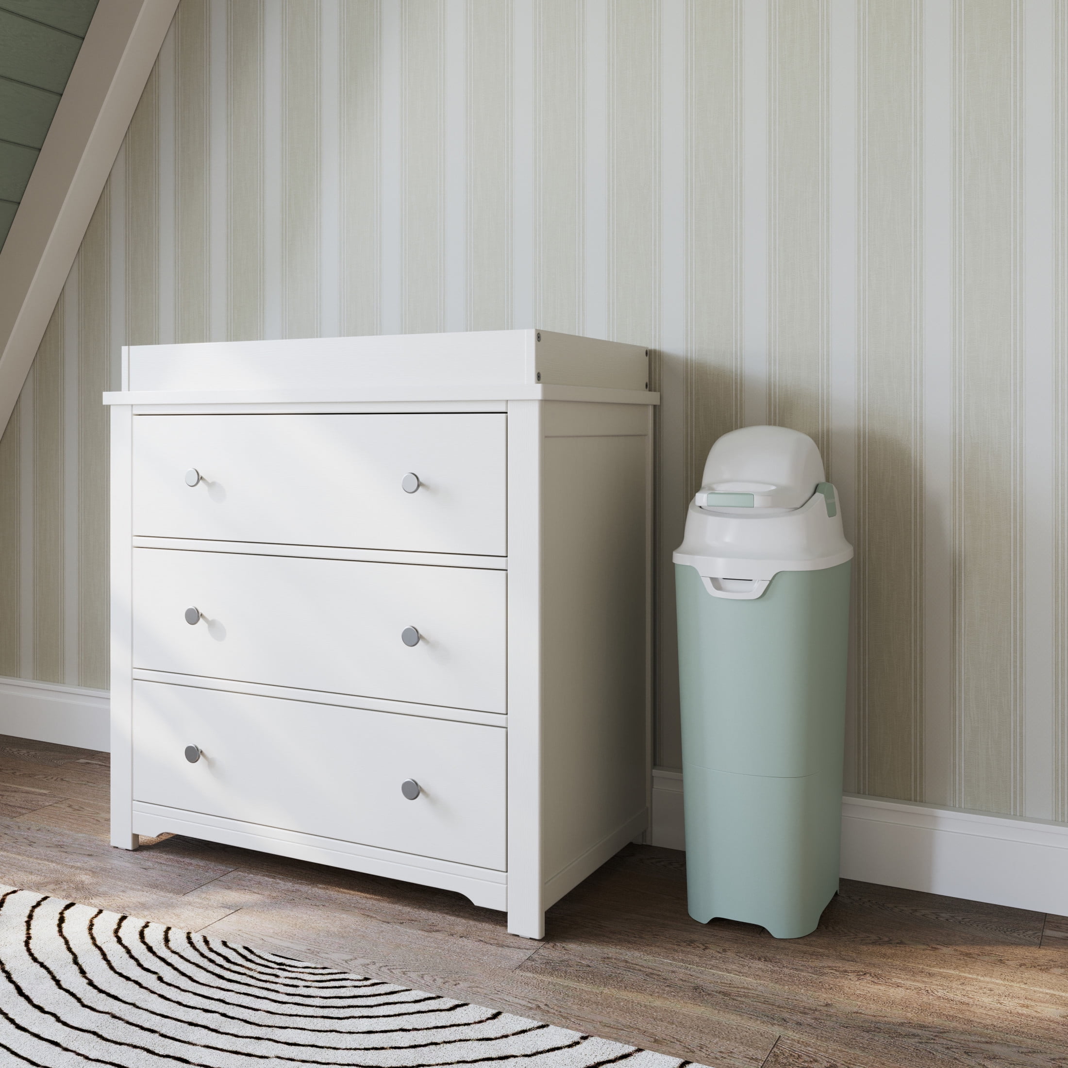 Foundations Premium Tall Diaper Pail Green
