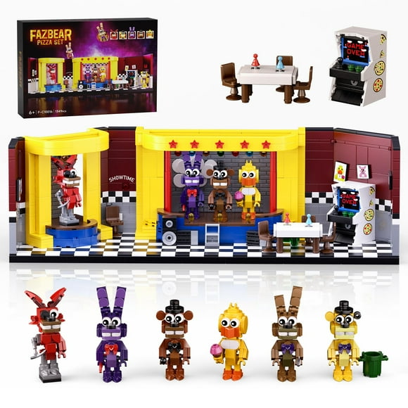 Five Nights Security Breach Stage Building Block Toy, Classic Horror Game Stage with Monster Building Set, Compatible with Lego, Collectible Present for Game Fans (1349 PCS)