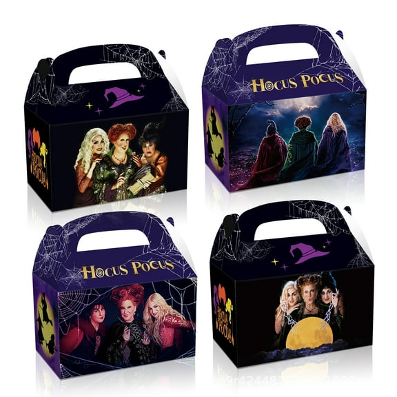 12 Pack Hocus Pocus Boxes Party Favor Goodie Bag Boxes for Candy Treats Goody Cookie Toys for Birthday Party, 6.2 x 3.7 x 3.7 Inches
