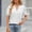 White, variant on LSLJS Women's Summer Solid Lace V-neck Bubble Short Sleeve Solid T-shirt Top, Gifts for Women