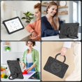 thumbnail image 6 of Case for Samsung Galaxy Tab A9,Anti drop silicone+PC Layer Protective Case 360 ° Rotating Bracelet Handle Stand ,Shoulder Strap, Heavy Duty Shockproof Tablet Case,Black,For Galaxy Tab A9, 6 of 7