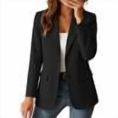 SnZhen Women's Tailored Blazer Collared Single Button with Pockets Long Sleeve