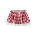 thumbnail image 3 of GXFC Women Babydoll Plaid Short Skirts Junior Girls Floral Lace Patchwork A-Line Skirts Elastic Waist Frill Trim Hem Mini Skirts Ladies Cute Fashion Classic Casual Skirts for Daily Party, 3 of 9