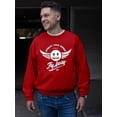 thumbnail image 2 of Fly Away - Retro Winged Emoji Graphic Men's Sweatshirt, 2 of 4