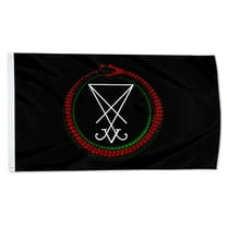 Yanbooch Luciferian Ouroboros Flag banner with Grommets Man cave Decor 3x5Feet
