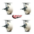 thumbnail image 2 of 6 Inch Kingpinless Nylon Wheel Swivel Caster Set with Brakes Service Caster, 2 of 2