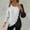 Gray(New), variant on Women's Fashion Color-blocked Ribbed Cross-over Hem Button Casual Long Sleeve Pullover Tops