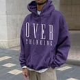 thumbnail image 2 of Lilgiuy Men's Hoodie Letter Printed Pullover Long-sleeved Top Hooded Sweatshirts for Stage Performance, 2 of 5