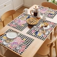thumbnail image 5 of Bunny Easter Placemats Set of 8 Eggs Plaid Spring Floral Black White Farmhouse Place Mats Indoor Wipeable Table Mats Washable Dining Table Placemats for Kitchen Holiday Party Home Decor 13x19 Inch, 5 of 9