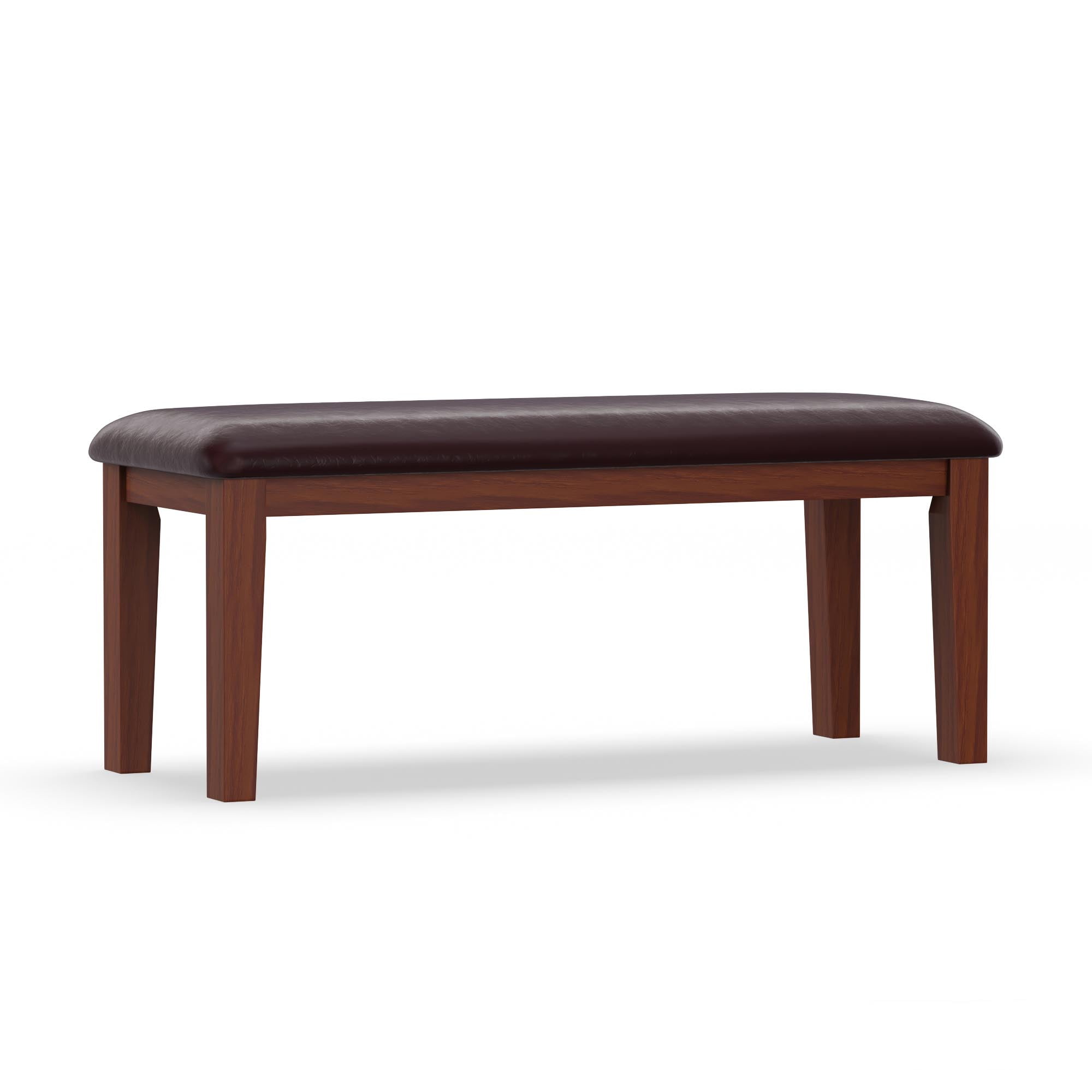 Furniture of America Jenson Contemporary Padded Dining Bench, Brown Cherry
