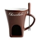 thumbnail image 3 of Taza de fondue de chocolate Calentador de fondue de cerámica Taza para derretir mantequilla con tenedor de cerámica Marrón, 3 of 9