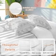 thumbnail image 2 of 3 Piece Grey Striped Coastal Duvet Cover Set Twin Size, Microfiber Comforter/Quilt Cover with Corner Ties and 2 Pillowcases, Nautical Beach Starfish Shell All Season Soft Bedding with Zipper Closure, 2 of 8