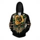 thumbnail image 5 of Sudadera con capucha y cremallera con estampado de calavera y flores para hombre, sudadera con estampado 3D de serpiente, caballo y caballero, sudaderas informales de gran tamaño, sudaderas con capuch, 5 of 5