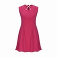 thumbnail image 6 of Htigea Women's Summer Dresses Sleeveless Bow Keyhole Neck Mini Dress Slim Fit Back Zipper Dress for Office Work Everyday Hot Pink,S, 6 of 7