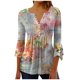 thumbnail image 2 of Ichuanyi liquidación de mujeres en v-cutleck 3/4 camisas de túnica floral estampada camisas básicas de verano blusa plisada ICHUANYI WER202308243160, 2 of 5