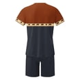 thumbnail image 5 of Pantalones Elásticos de la Cintura de los Hombres de la Impresión de los Pantalones Cortos Delgados Deportivos, Cuello Redondo de la Blusa de Manga Corta, 5 of 5
