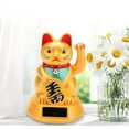 thumbnail image 5 of Gato De La Suerte Dorado Con Energía Solar Que Da La Bienvenida Que Agita El Brazo Haciendo Señas A La Fortuna Y La Salud, 5 of 5