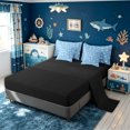 thumbnail image 4 of meiyoeat Kawaii Blue Cartoon Coral Shark Full Size Bedding Sets for Boys Girls, Cute Kids Starfish Marine Full Size Bed in a Bag, Blue, Black Reversible, 7-Piece, 4 of 5
