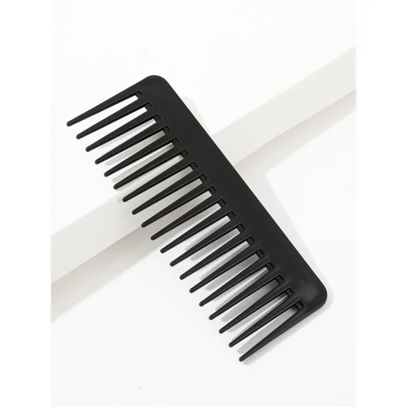 Black Wide Tooth Comb For All Hair Types - 1 Piece