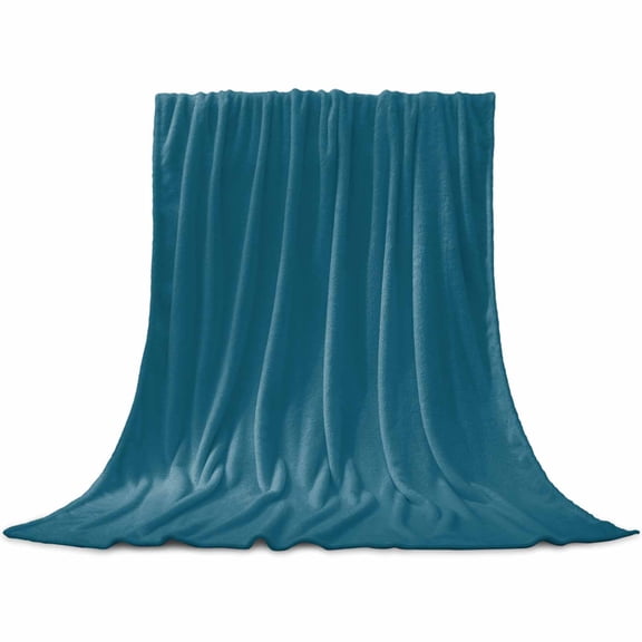 Flannel Throw Blanket for Couch Sofa Bed,Dark Teal Soft Cozy Warm Fuzzy Blanket 30x40in