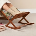 thumbnail image 2 of Deluxe Foldable Rocking Footrest, Adjustable Fold-Away Foot Stool with Tapestry Cushion, 2 of 5