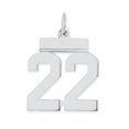 thumbnail image 1 of 925 Sterling Silver Number 22 Necklace Charm Pendant Charms, 1 of 6