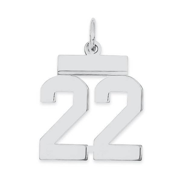 925 Sterling Silver Number 22 Necklace Charm Pendant Charms