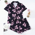 thumbnail image 2 of Valentine's Day Women's 2 Piece Pajamas Set Short Sleeve Button Down Shirt and Shorts Cute Print Sleepwear Pjs Sets S-XXL, 2 of 8