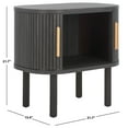 thumbnail image 3 of SAFAVIEH Tealla Contemporary Tambour Door Nightstand,Distressed Black/Gold, 3 of 11