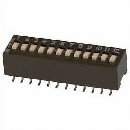 204-12ST Slide DIP Switch 12 Position SMT PC Board Mount with Tape and Epoxy Seals for Solder Reflow Washing (2 pieces) - 204-12ST
