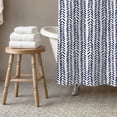 thumbnail image 3 of Creative Products Navy Herringbone Pattern 71x74 Shower Curtain, 3 of 7