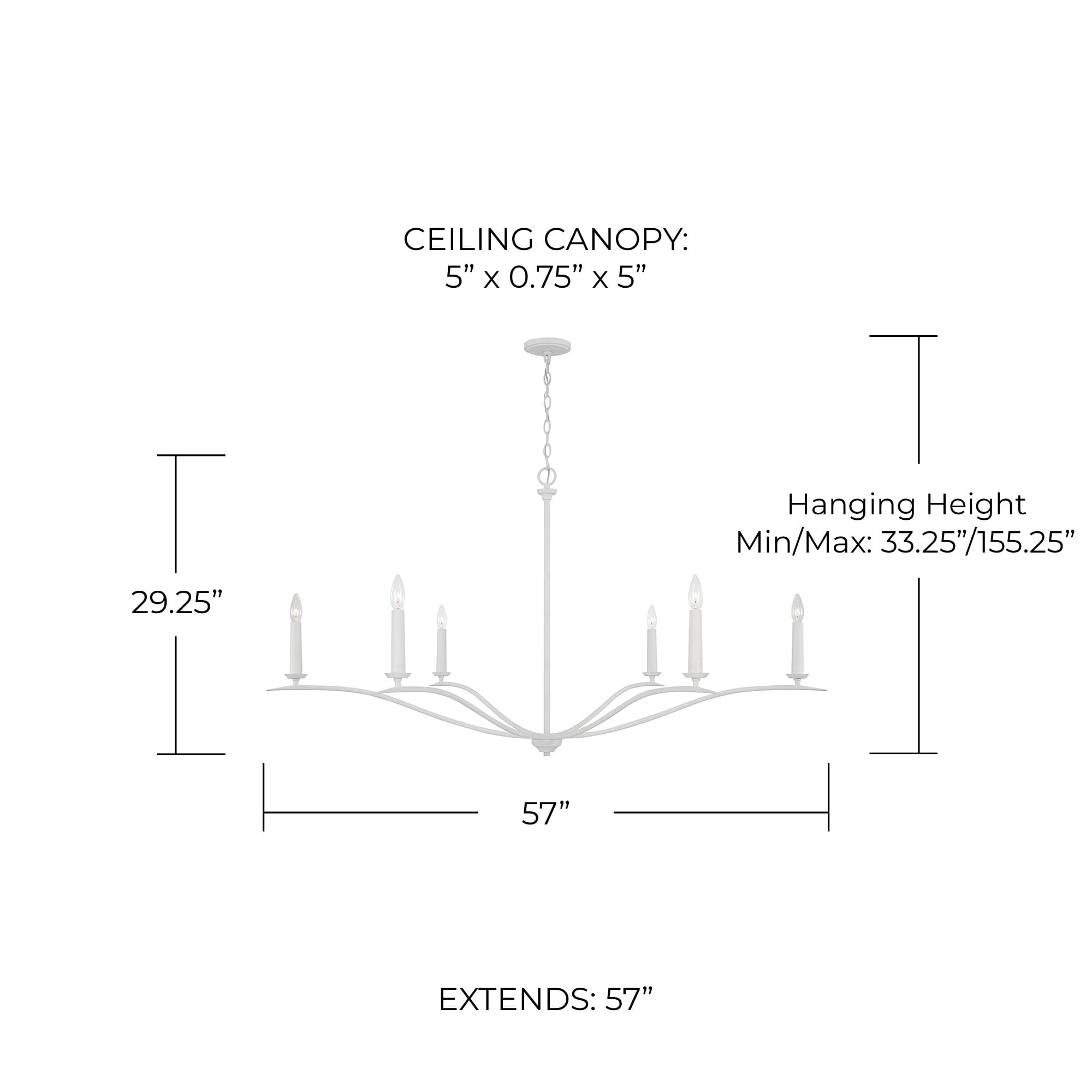6 Light Chandelier-29.25 Inches Tall And 57 Inches Wide-Black Iron Finish Capital Lighting 450661Bi