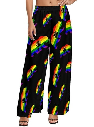 Pride Festival Striped Unisex Wide Leg Pants. LGBTQ Plus Size Rainbow  Striped Pants Trousers, Clowncore, Loungewear, Pj's Pyjama Bottoms -   Denmark