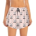 thumbnail image 2 of Balery Cute Panda Pantalones cortos deportivos para mujer con forro y dos bolsillos, elásticos, para entrenamiento, gimnasio, yoga-Large, 2 of 7
