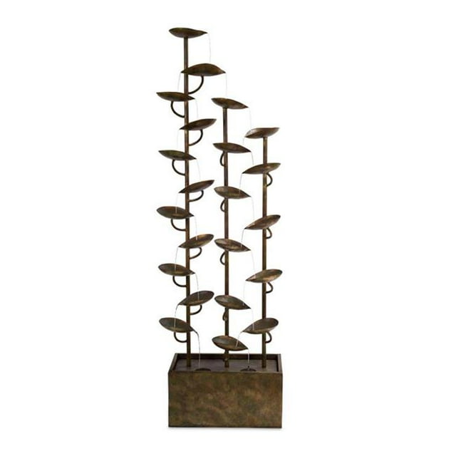 Melrose International 70344 65.5 in. Leaf Fountain, Rustic & Copper