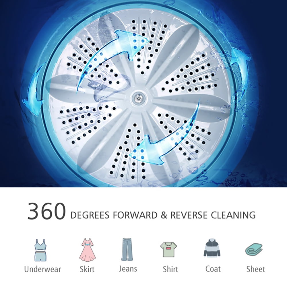 GVN Space Saving Full-Automatic Washer,Washing Machine,Full-automatic Washing Machine 7.7 lbs Washer / Spinner Germicidal-Yellow
