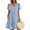 Light Blue, variant on Women's Casual V-Neck Linen Short Sleeve Dress with Pockets