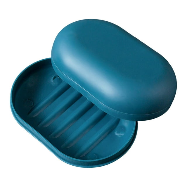 Rongfmy Holder, Portable Soap Holder, Lockable Soap Dish Storage, Travel Soap Container, Dark Blue
