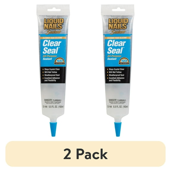 (2 pack) Liquid Nails Clear Seal CS-144 5.5 oz. All-Purpose Sealant