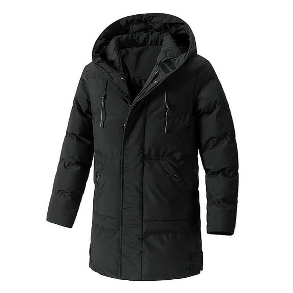 Winter Zipper Mid Long Hooded Warm Jacket