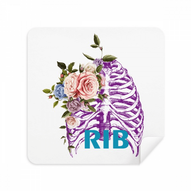 Rib Thoracic Body With Flowers Glasses Cloth Screen Cleaner Suede Fabric 2 Pack